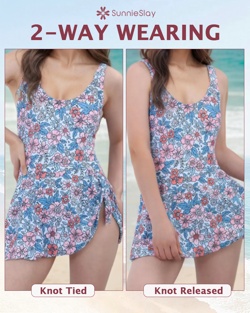 SunnieSlay - One-Piece-Swimdress for Women with Tummy Control